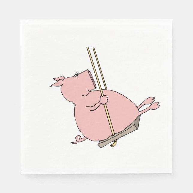 Pig On A Swing Napkins (Front)