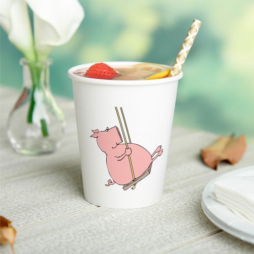 Pig On A Swing Paper Cups