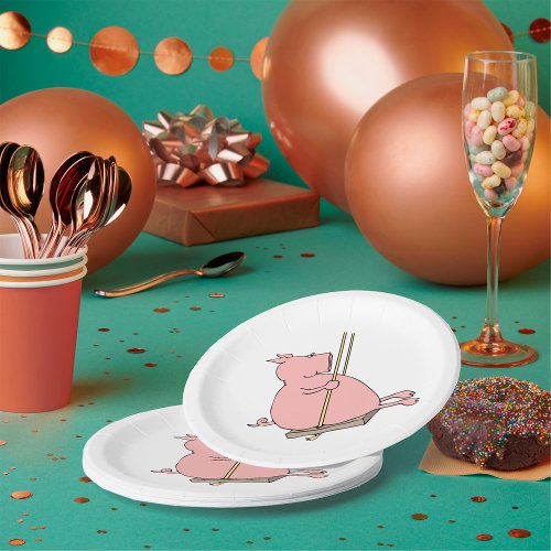 Pig On A Swing Paper Plates
