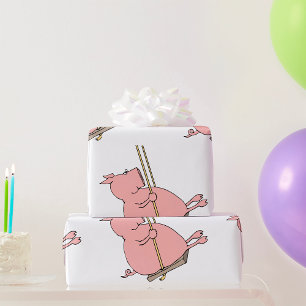 Pig On A Swing Wrapping Paper