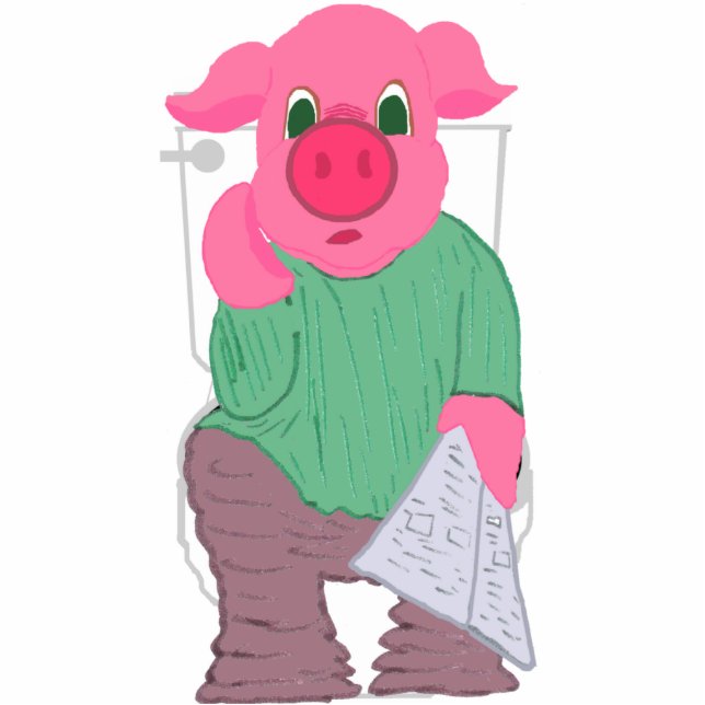 Pig on the Toilet Photo Sculpture (Front)