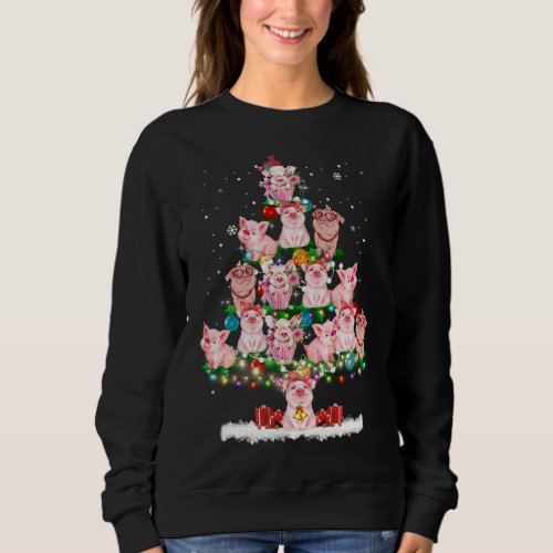 Pig Ornament Decoration Christmas Tree Merry Pigma Sweatshirt