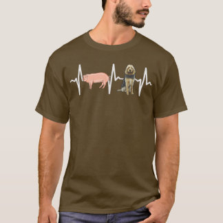 Pig Otterhound Heartbeat Dog Lover  T-Shirt