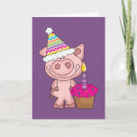 Pig Out Birthday Card at Zazzle