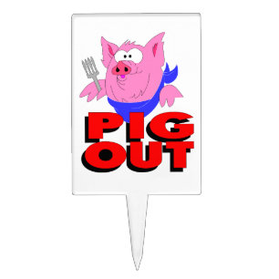 Pig out cake topper