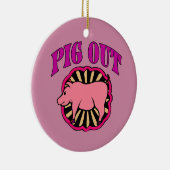Pig Out Christmas Tree Ceramic Ornament (Right)