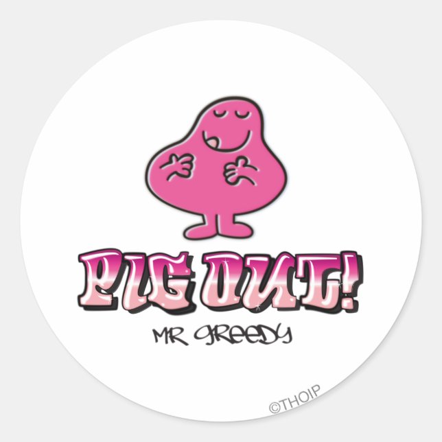 Pig Out! Classic Round Sticker (Front)