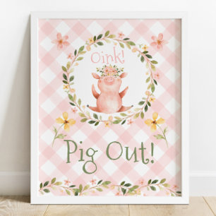 Pig Out! Farm Animals Party Food Sign