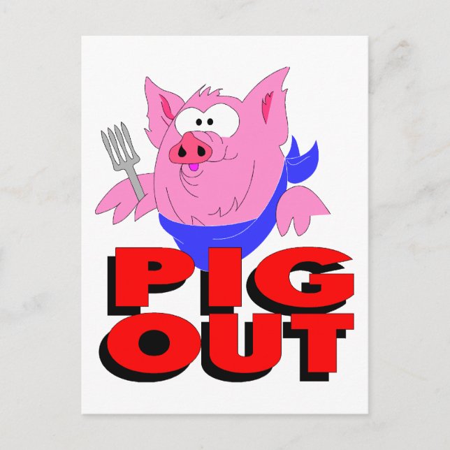 pig out postcard (Front)