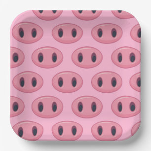 Pig Paper Plates, Barnyard Animal Party Plates