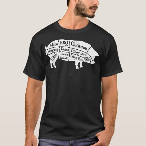 Pig Parts Filipino Food BBQ Pinoy Adobo Funny Pork T_Shirt