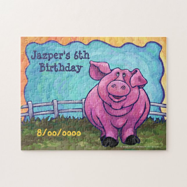 Pig Party Center Jigsaw Puzzle (Horizontal)