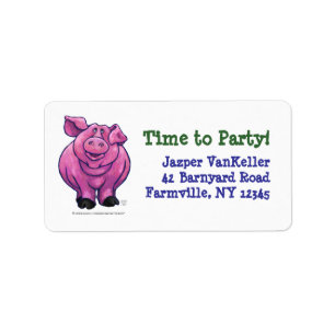 Pig Party Center Label