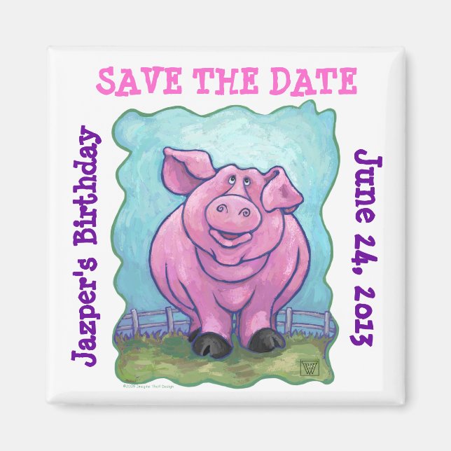 Pig Party Center Magnet (Front)