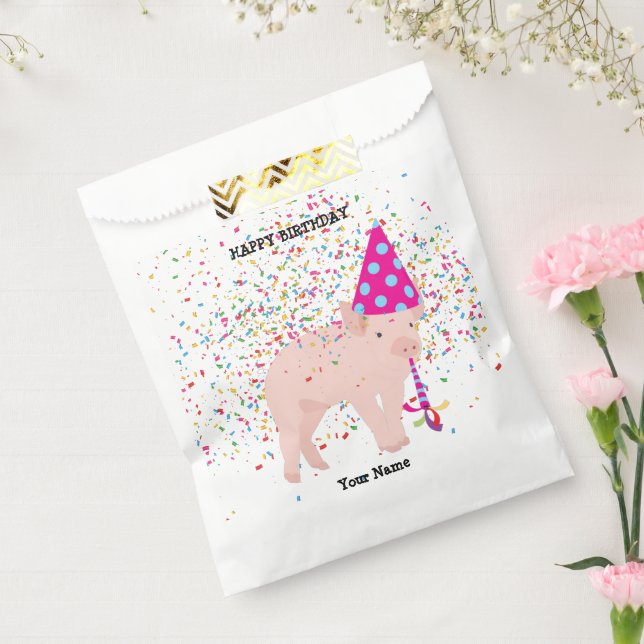 Pig Partying - Animals at Birthday Party Favor Bag (Sealed)
