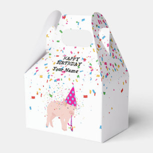 Pig Partying - Animals at Birthday Party Favor Boxes