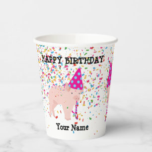 Pig Partying - Animals at Birthday Party Paper Cups