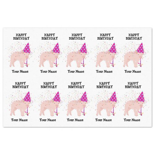 Pig Partying _ Animals at Birthday Party Tissue Paper