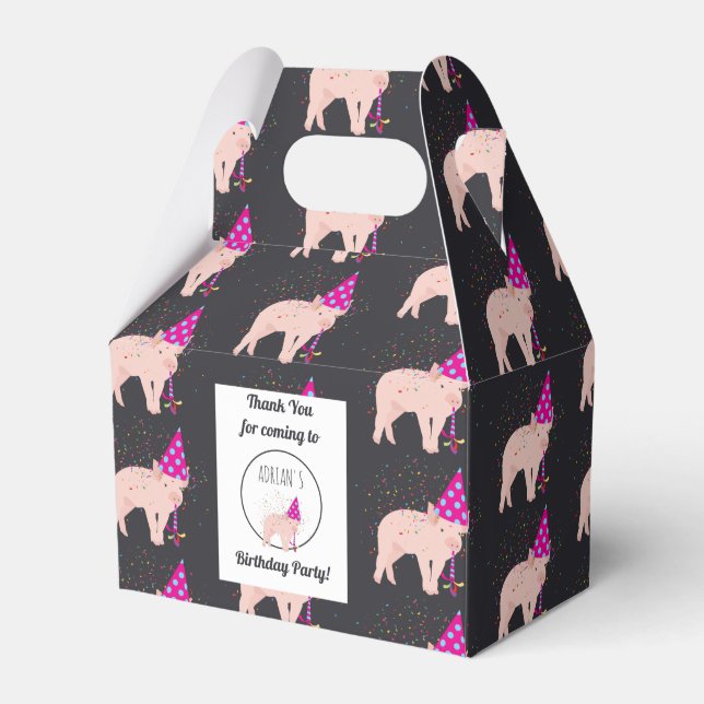 Pig Partying - Animals Having a Party Favor Boxes (Front Side)