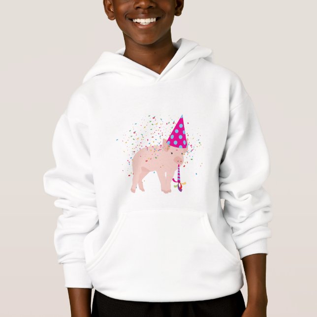 Pig Partying - Animals Having a Party Hoodie (Front)