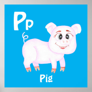 Pig personalize ABC: Letter P -Add Your Name Poster