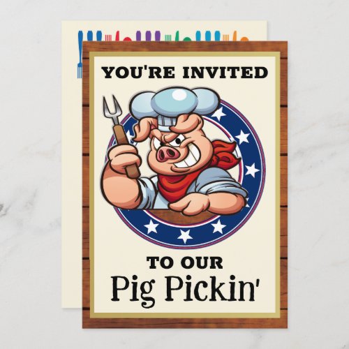 Pig Pickin Barbecue  Invitation