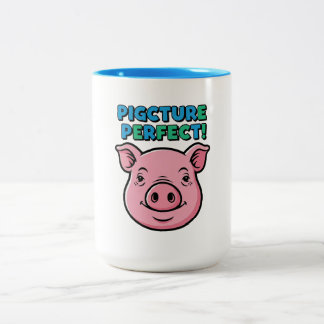 Pig Picture Perfect Design Two-Tone Coffee Mug