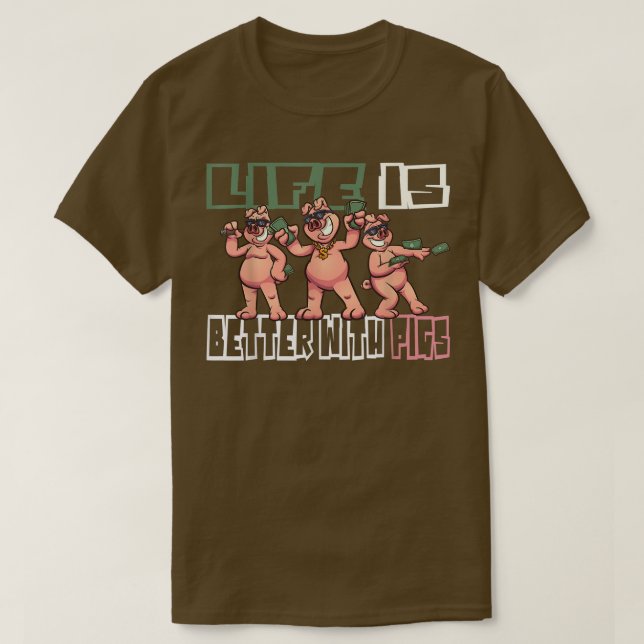 Pig Pig Farmer Farmer Farmer Farm Piglet  T-Shirt (Design Front)
