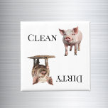 Pig Piggy Clean Dirty Dishwasher Magnet<br><div class="desc">This design was created though digital art. It may be personalized in the area provide or customizing by choosing the click to customize further option and changing the name, initials or words. You may also change the text color and style or delete the text for an image only design. Contact...</div>