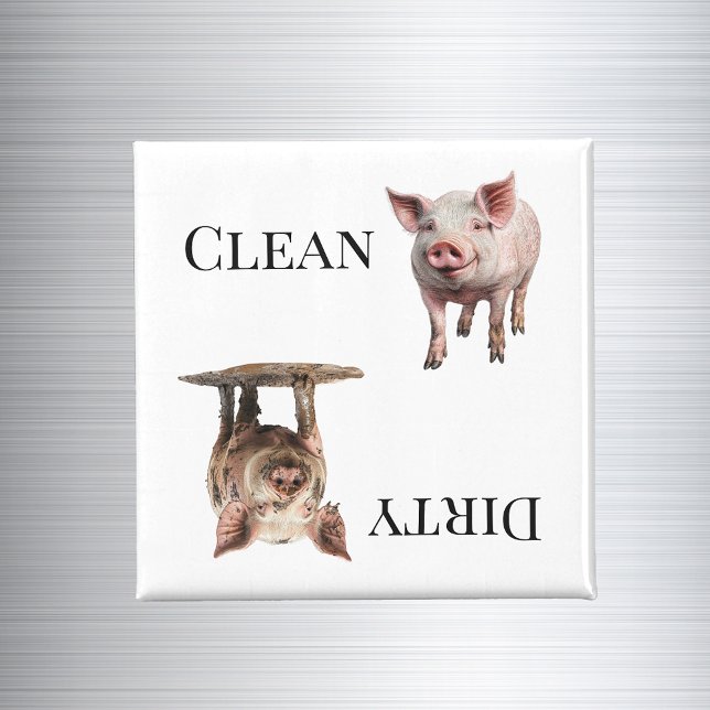 Pig Piggy Clean Dirty Dishwasher Magnet (Creator Uploaded)