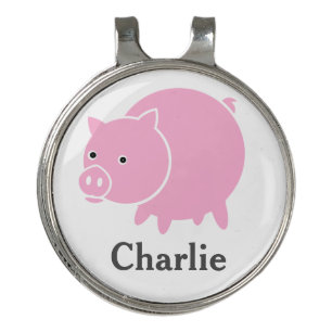 Pig Piglet Farm Animal Hog Cartoon Golf Hat Clip