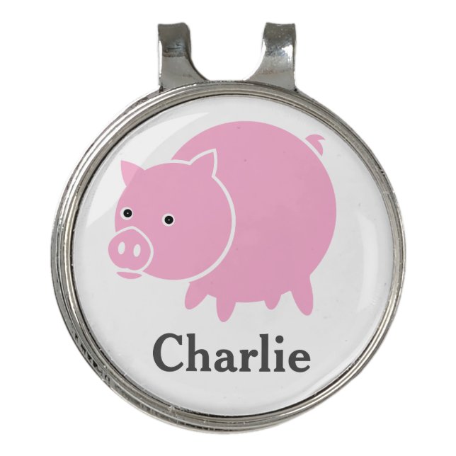 Pig Piglet Farm Animal Hog Cartoon Golf Hat Clip (Front)