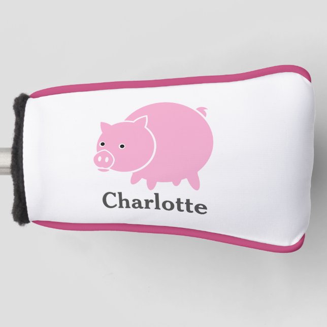 Pig Piglet Farm Animal Hog Cartoon Golf Head Cover (Front)