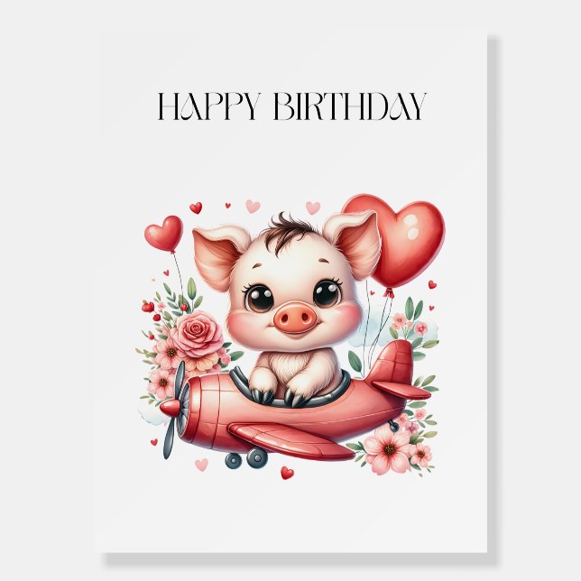 Pig Pilot Birthday Foam Board (Front)