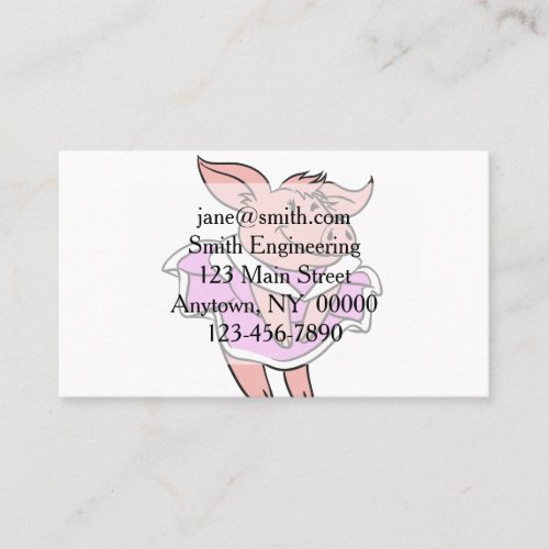Pig  pink Dress  choose background color Business Card