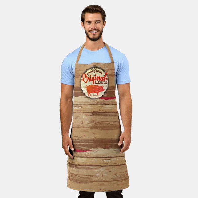 Pig pork barbecue bbq meat personalized kitchen apron (Worn)