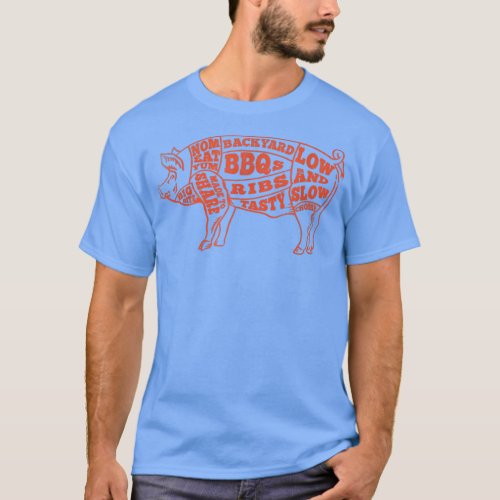 Pig Pork Meat  Food Lover Art For Grill  BBQ F T_Shirt