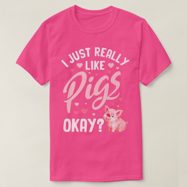 Pig Pork Piggy Piglet Boar Swine Hog Pink Piglets  T-Shirt (Design Front)