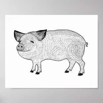 Pig Poster by elihelman at Zazzle