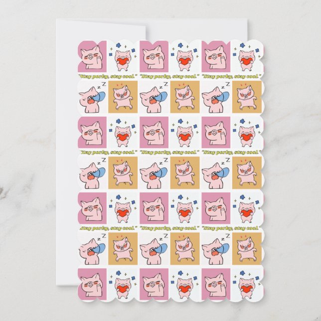 pig quote faces invitation (Back)