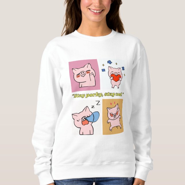 pig quote faces sweatshirt (Front)