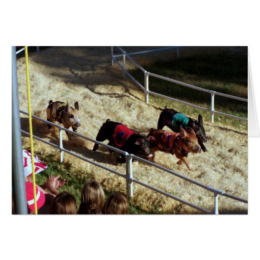Pig race at the County Fair - Card (Front Horizontal)