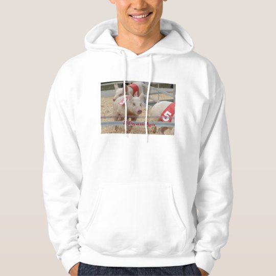 Pig racing, Pig race photograph, pink pig Hoodie