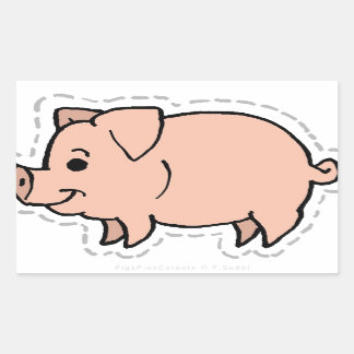PIG RECTANGULAR STICKER