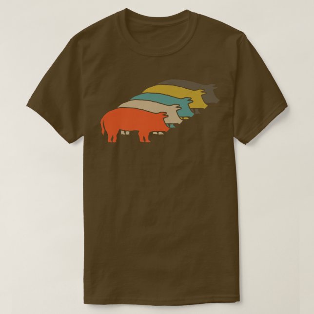 Pig Retro Pig Pigs Farm Premium 4763  T-Shirt (Design Front)