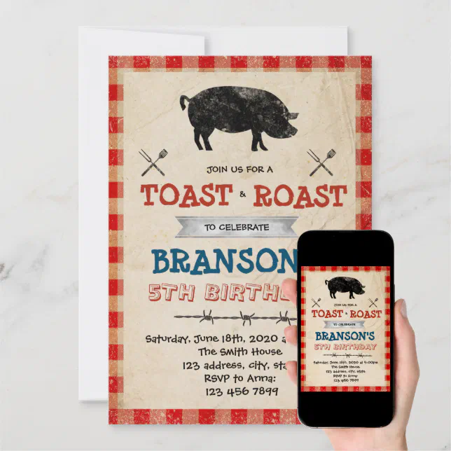 Pig roast and toast party invitation Zazzle