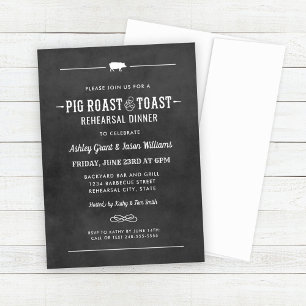 Pig Roast and Toast Wedding Rehearsal Dinner Invitation