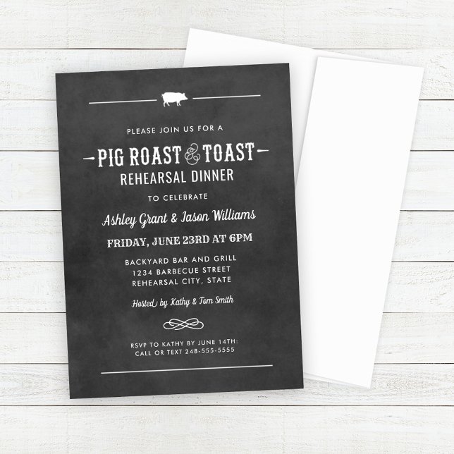 Pig Roast and Toast Wedding Rehearsal Dinner Invitation (Creator Uploaded)