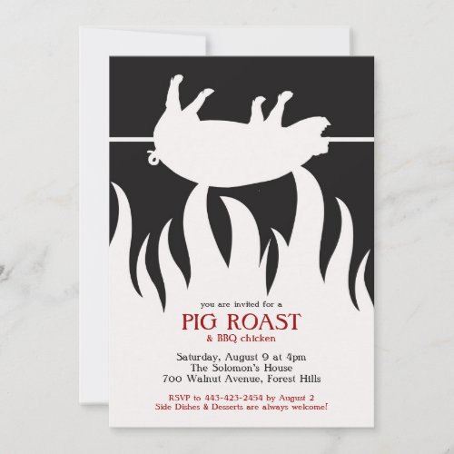 Pig Roast BBQ Flat Invitation