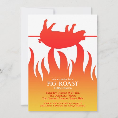 Pig Roast BBQ Flat Invitation